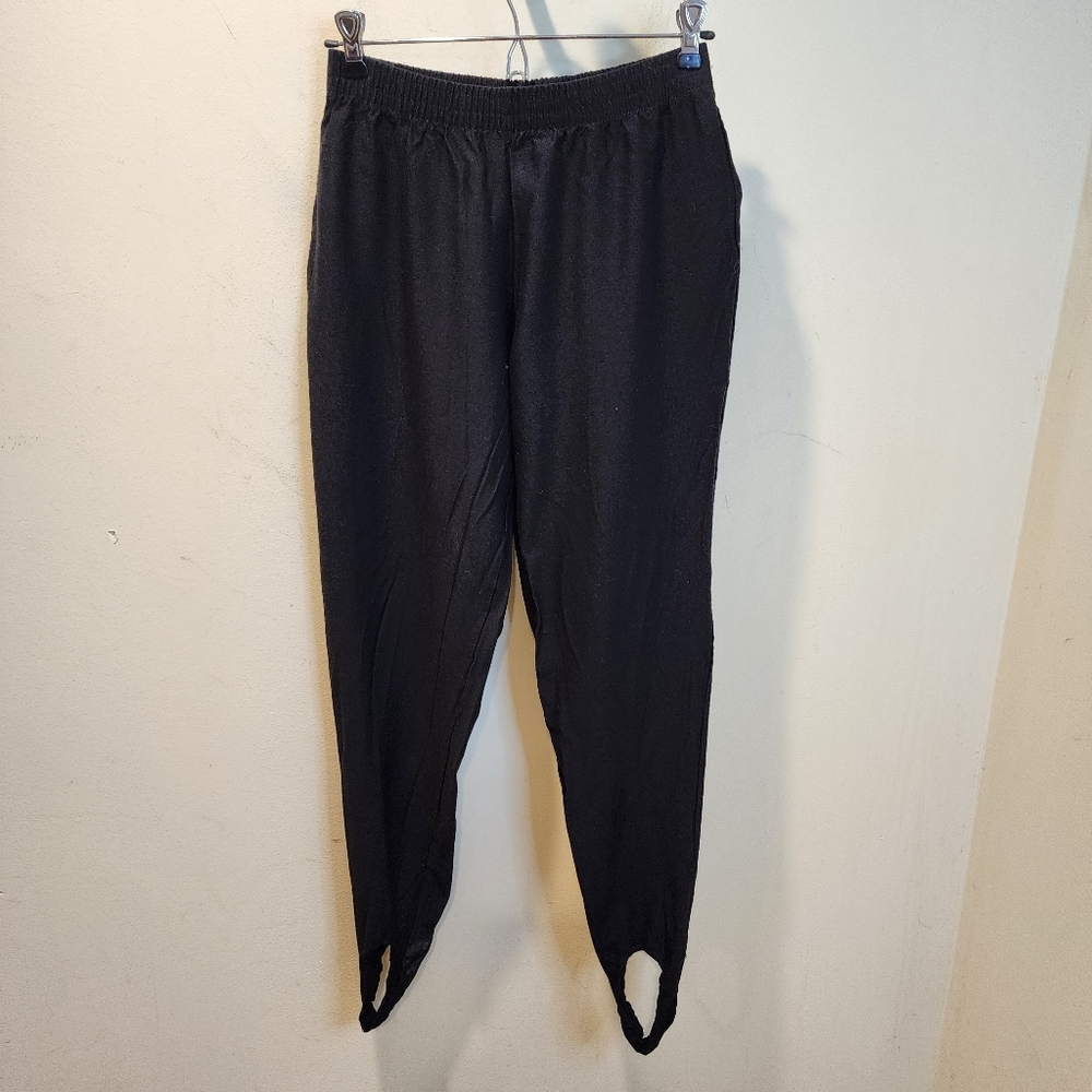 LUIGI BERTTINI USA Sleek Black Stirrup Pants  Size 12